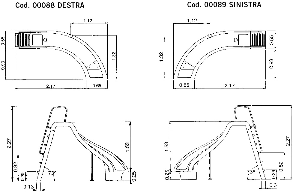 Scivolo per piscina